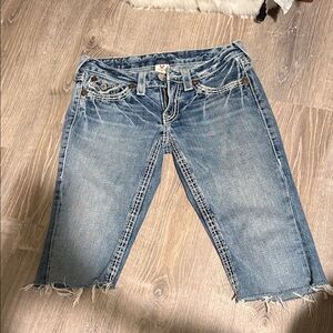 True Religion Light Blue Cropped Jeans